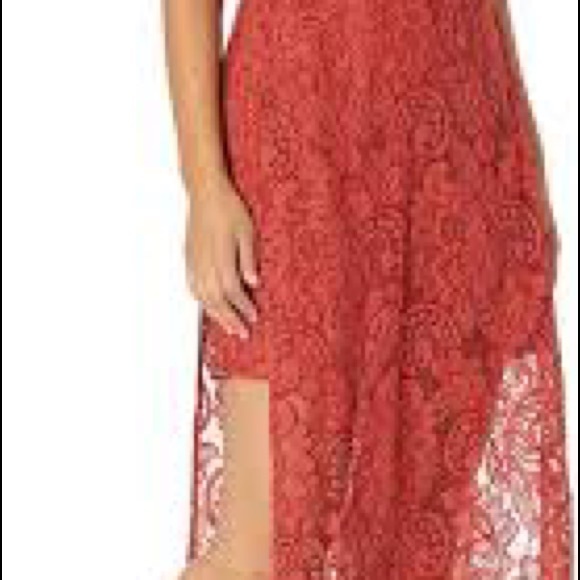 BCBG Formal Semi Formal Orange Lace Dress - Picture 7 of 8